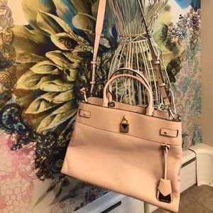 Michael Kors light pink pebble leather satchel